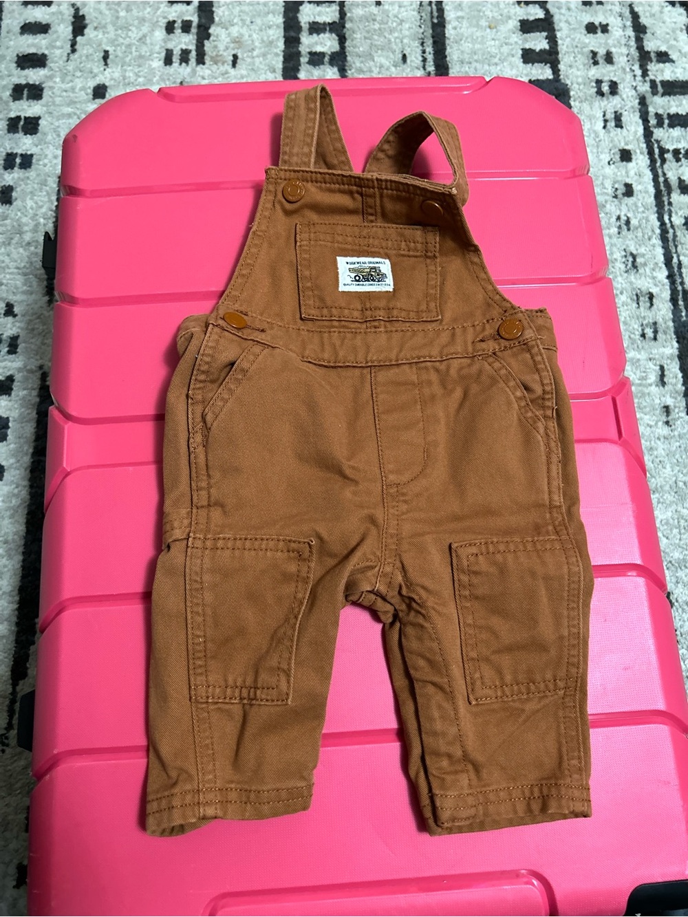 Toddler Brown Canvas Overalls - Durable Kids Bottoms
